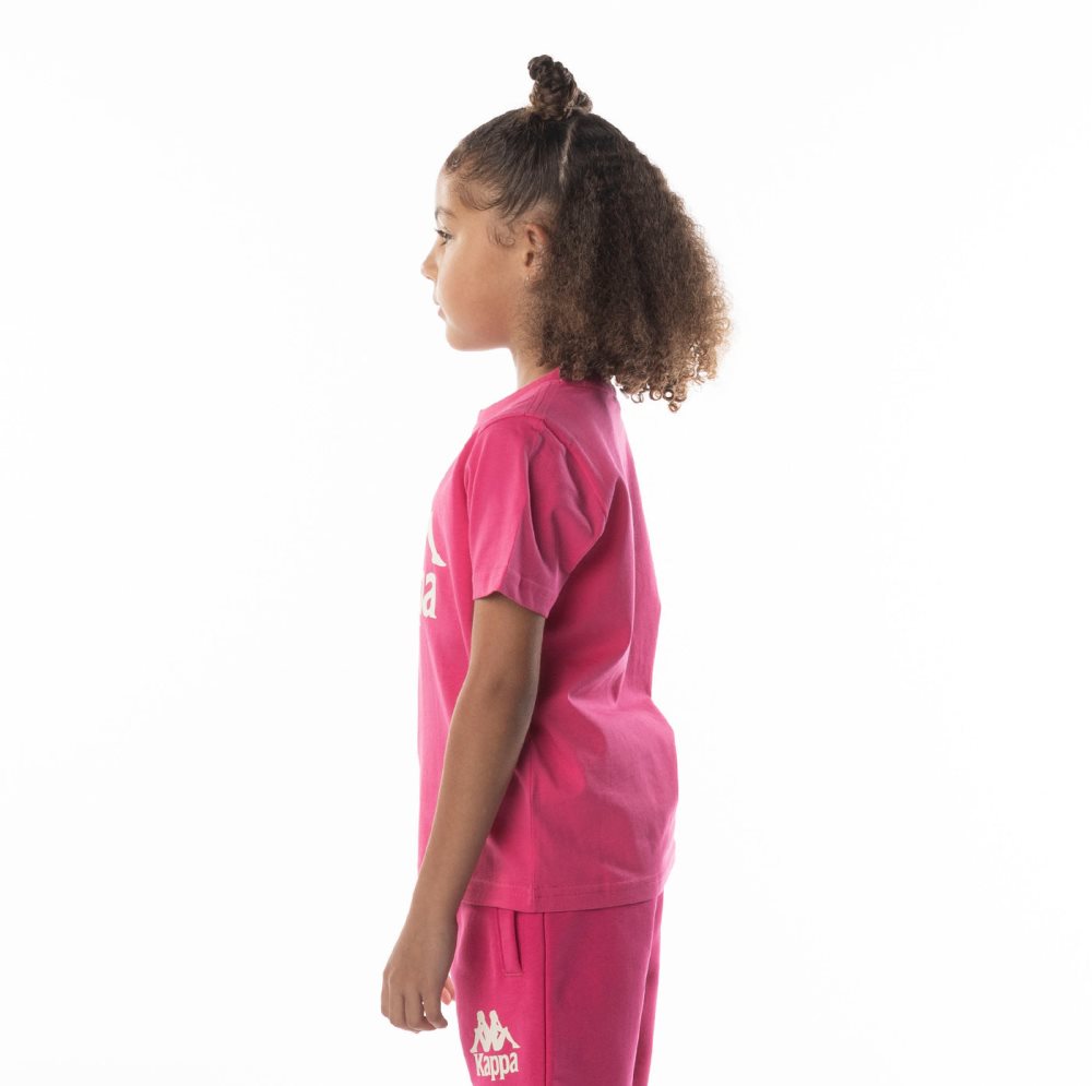 Kappa Authentic Esstesi T Shirts Pink Brown | UO2879463