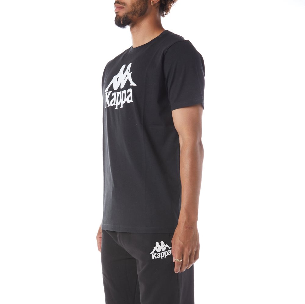 Kappa Authentic Estessi T Shirts Black White | MA3810754