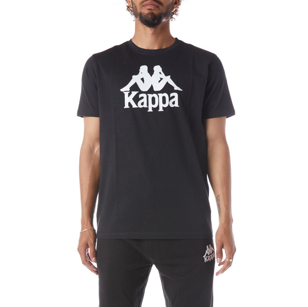Kappa Authentic Estessi T Shirts Black White | MA3810754