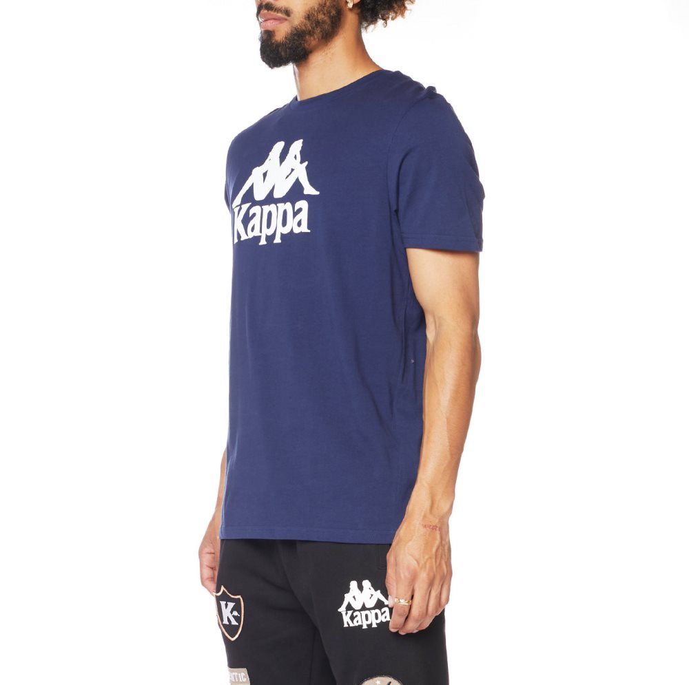 Kappa Authentic Estessi T Shirts Blue White | PE8354910