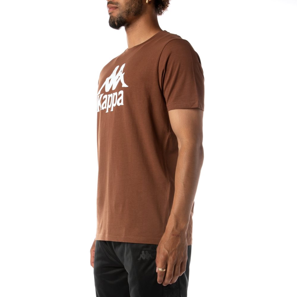 Kappa Authentic Estessi T Shirts Brown White | LB7490182