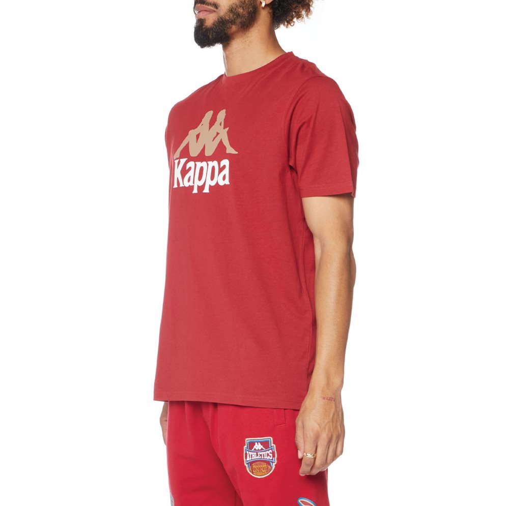 Kappa Authentic Estessi T Shirts Burgundy | DO4635982