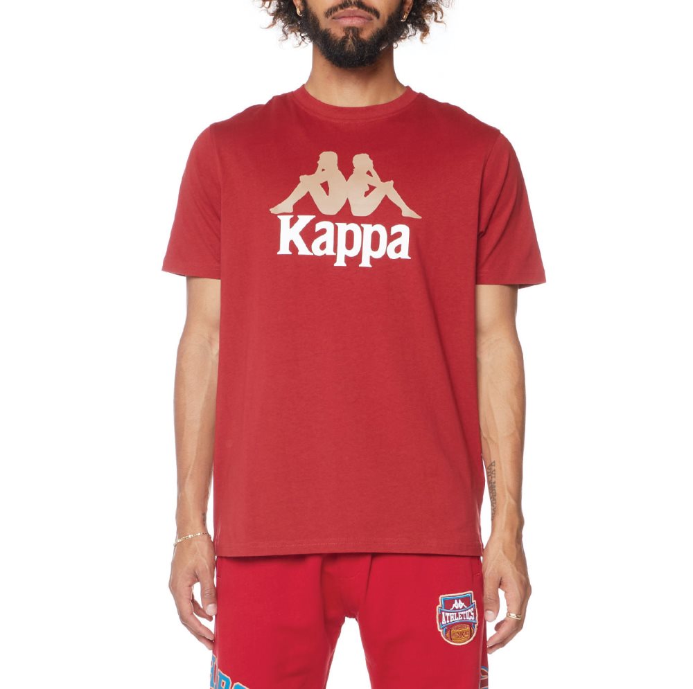 Kappa Authentic Estessi T Shirts Burgundy | DO4635982