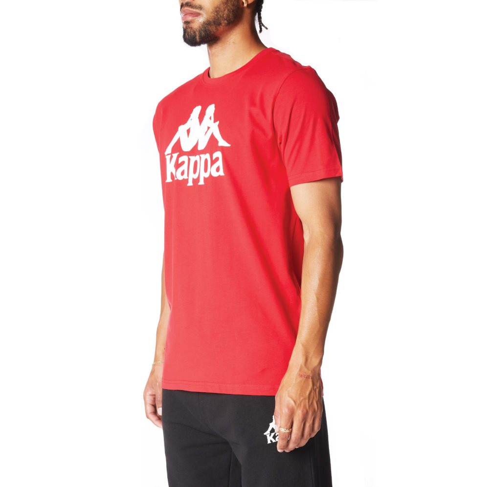 Kappa Authentic Estessi T Shirts Red White | PV3871254