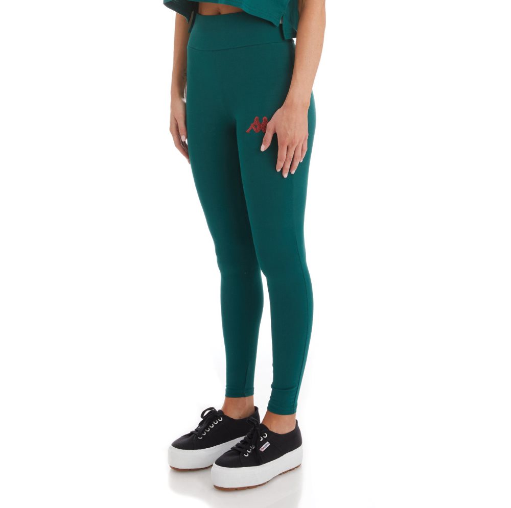 Kappa Authentic Gartiel Leggings Dark Green | WP3942518