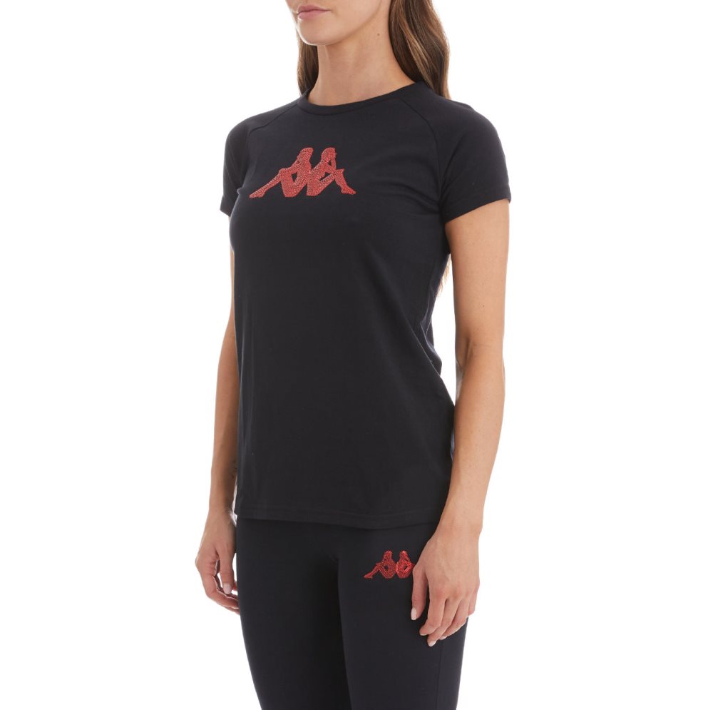 Kappa Authentic Geneve T Shirts Black | FW5604291
