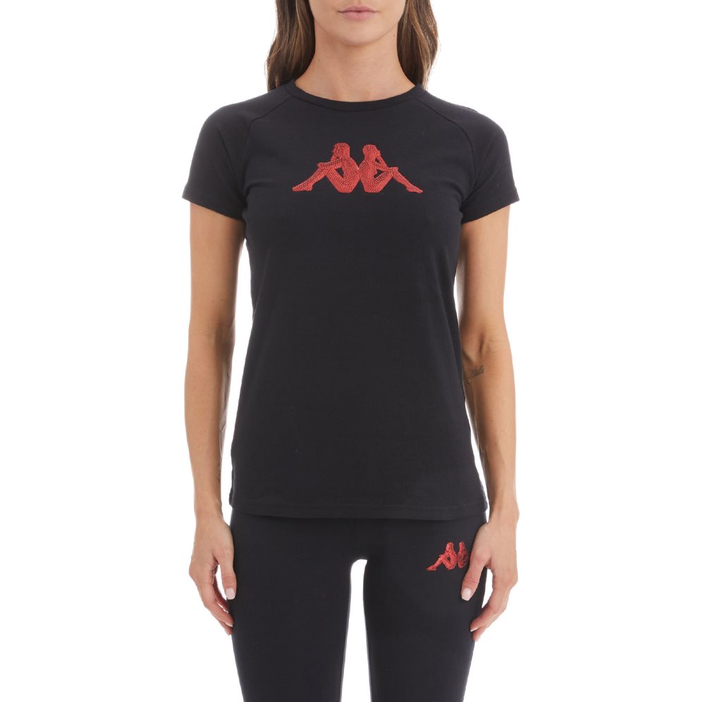 Kappa Authentic Geneve T Shirts Black | FW5604291