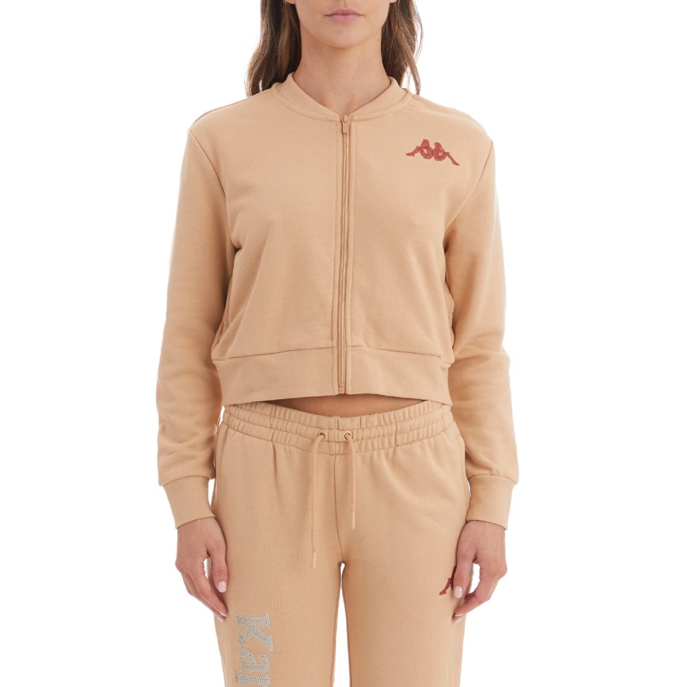 Kappa Authentic Ginkle Cropped Track Jackets Beige | CY8051342