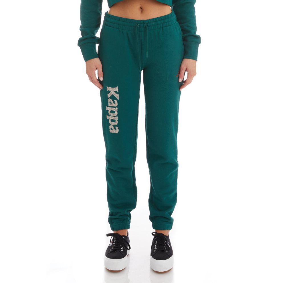 Kappa Authentic Glitty Sweatpants Dark Green | XL2834096
