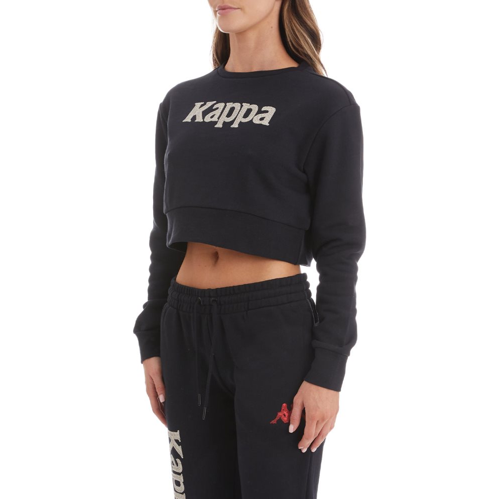 Kappa Authentic Gobret Sweatshirts Black | OJ6479130