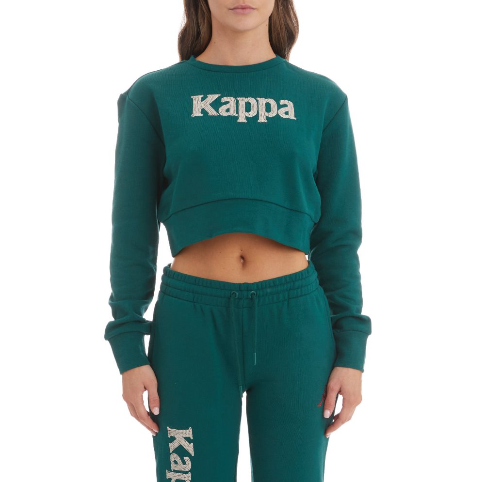 Kappa Authentic Gobret Sweatshirts Dark Green | AV5408617