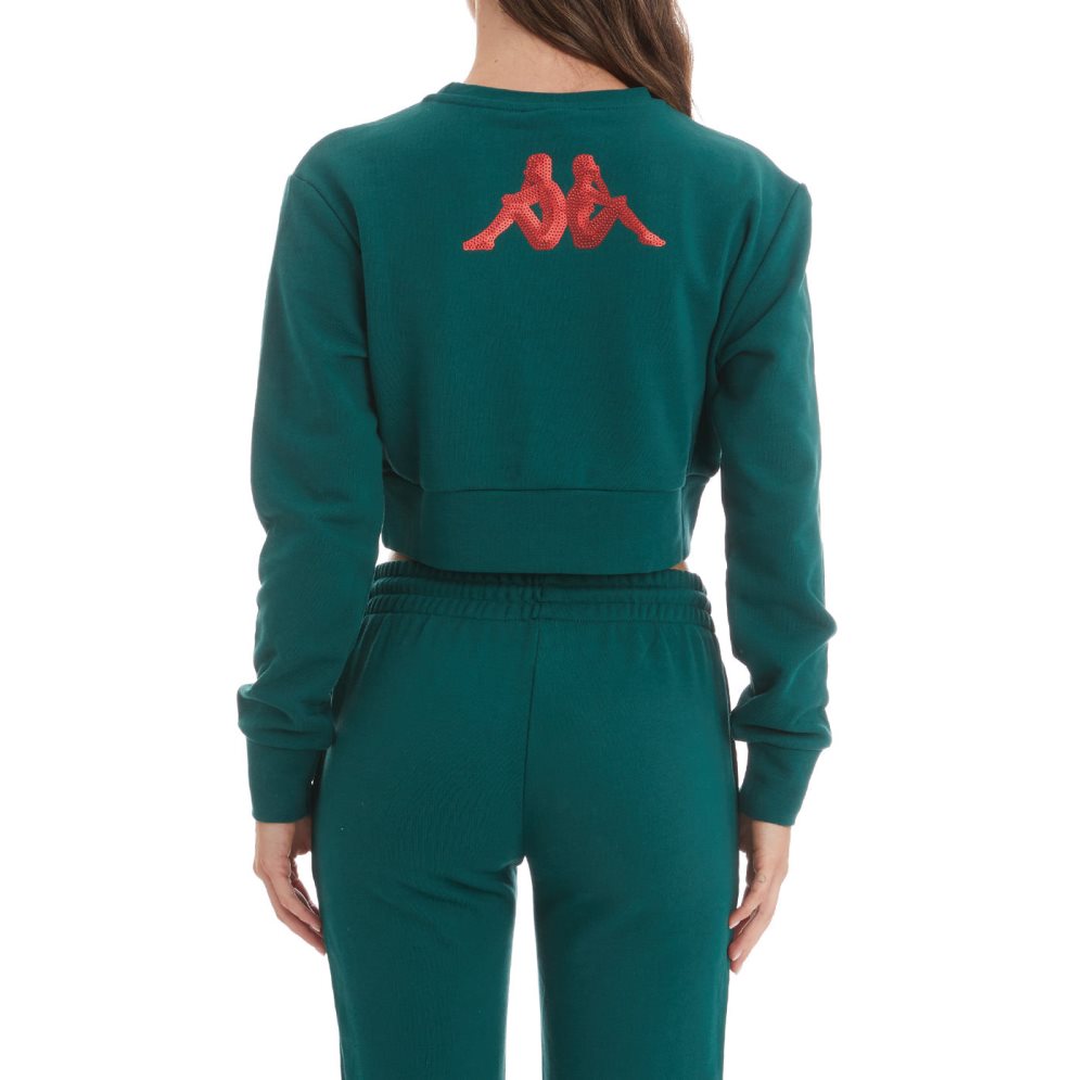 Kappa Authentic Gobret Sweatshirts Dark Green | BX6053982
