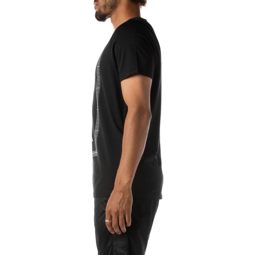 Kappa Authentic Graphik Graphy T Shirts Black | BA0632748
