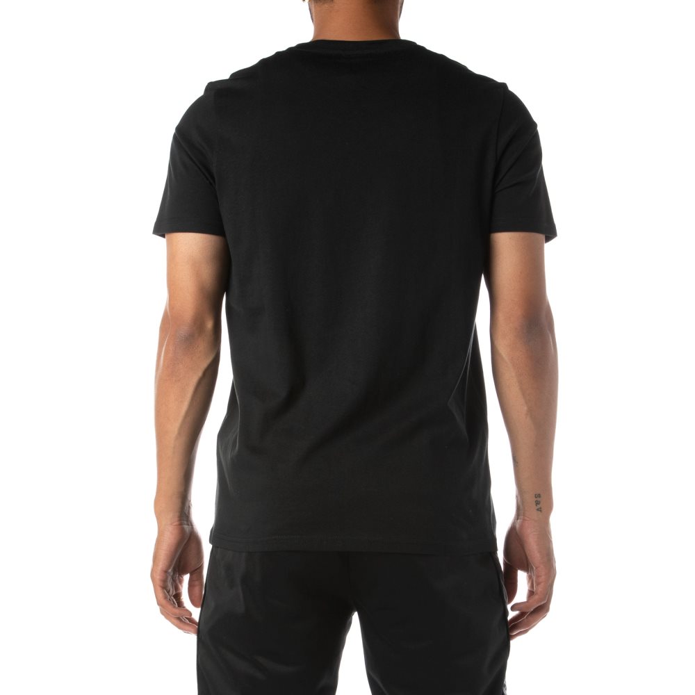 Kappa Authentic Graphik Graphy T Shirts Black | BA0632748
