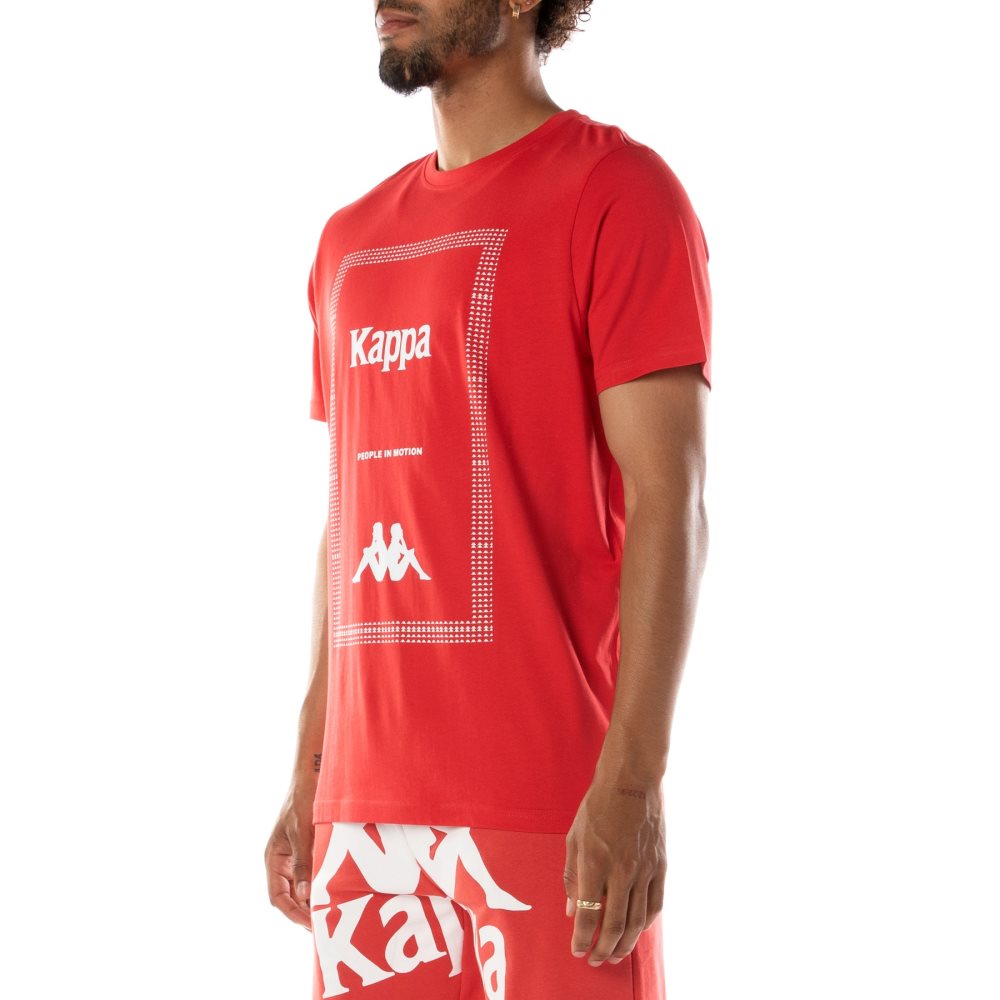 Kappa Authentic Graphik Graphy T Shirts Red | GU7619248