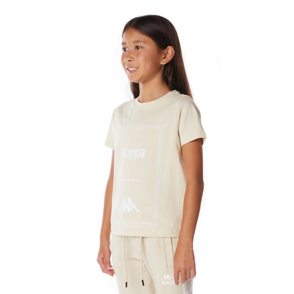 Kappa Authentic Graphik Graphy T Shirts Beige | IK5438921