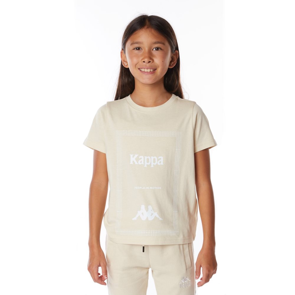 Kappa Authentic Graphik Graphy T Shirts Beige | IK5438921