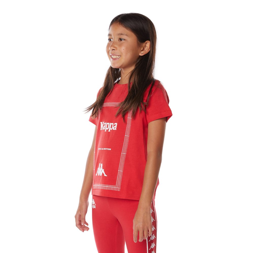 Kappa Authentic Graphik Graphy T Shirts Red | NB0184573