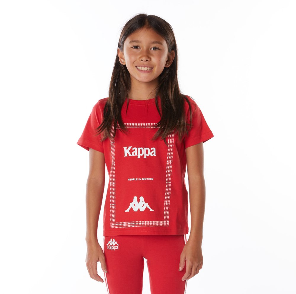 Kappa Authentic Graphik Graphy T Shirts Red | NB0184573