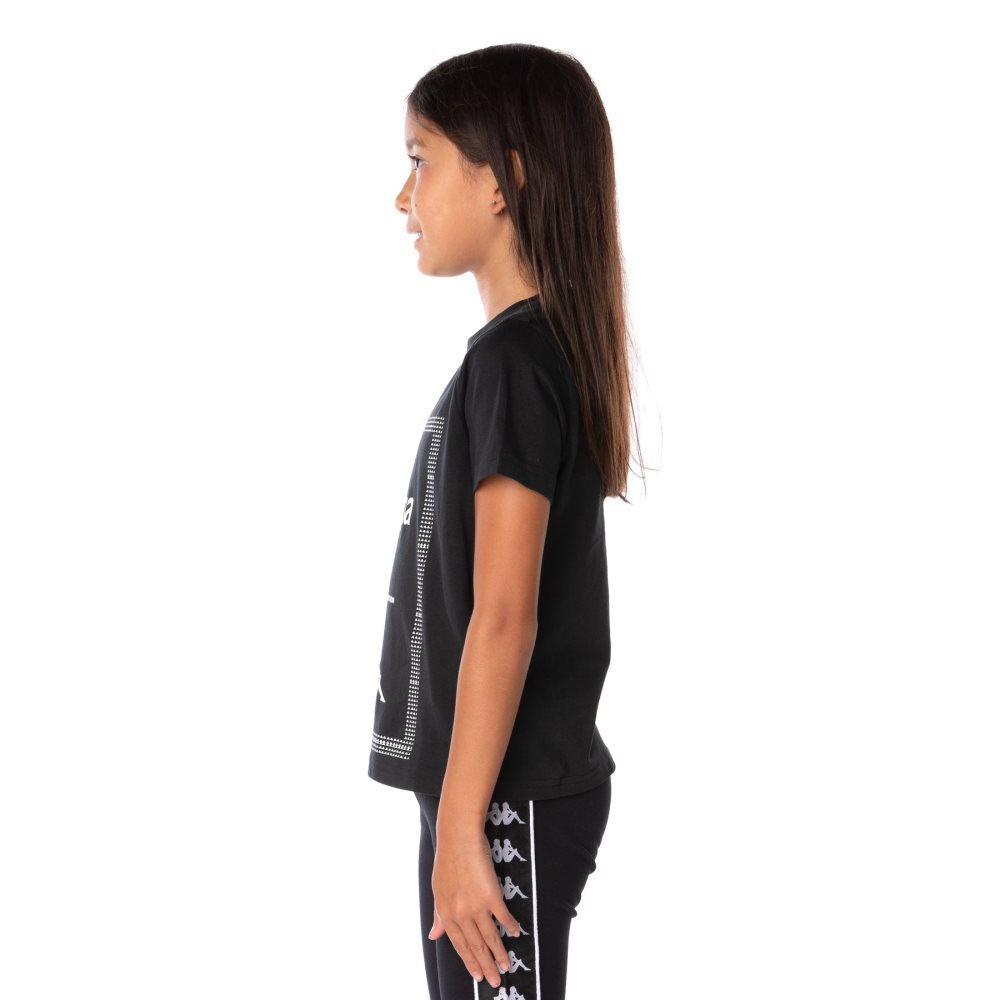 Kappa Authentic Graphik Graphy T Shirts Black | PN5496073