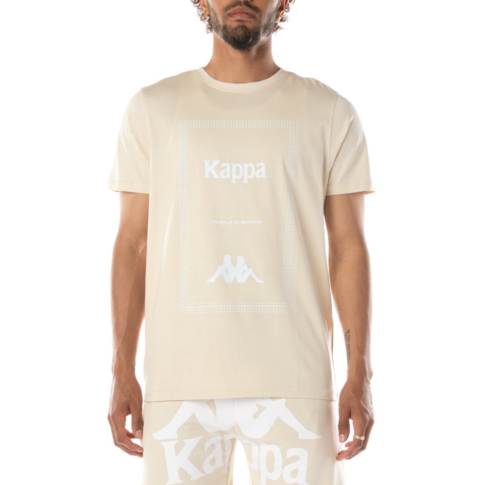 Kappa Authentic Graphik Graphy T Shirts Beige | XU2397180