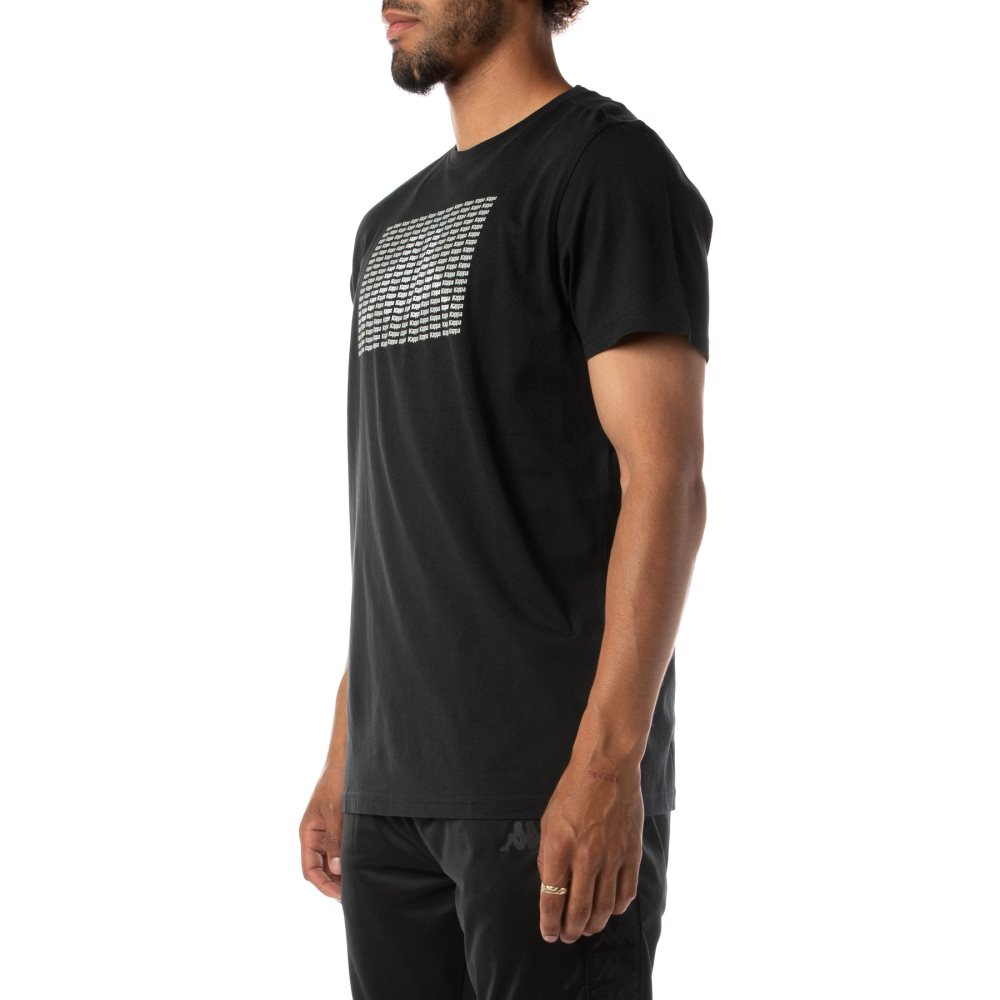 Kappa Authentic Graphik Ramone T Shirts Black White | GI2804719