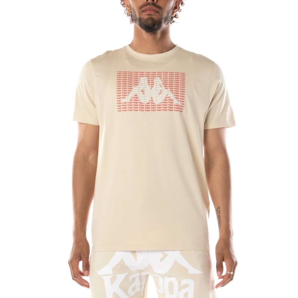 Kappa Authentic Graphik Ramone T Shirts Beige White | NP2870634