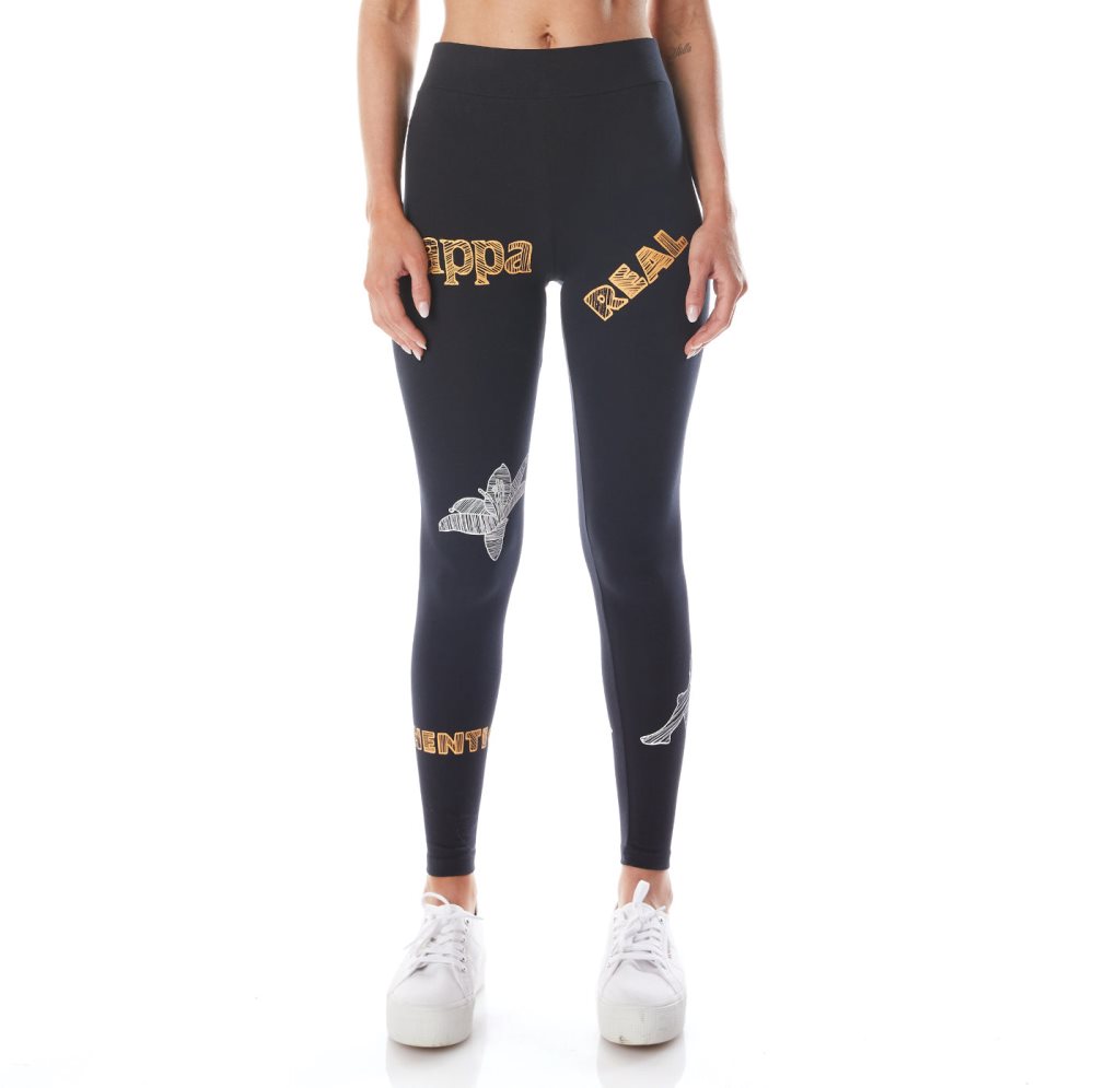 Kappa Authentic Graphik Taila Leggings Black Light Orange | CM4971036