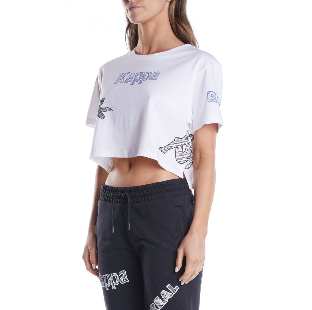 Kappa Authentic Graphik Talisa T Shirts White | SQ7596042