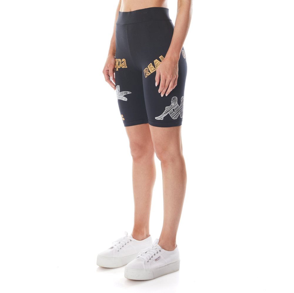 Kappa Authentic Graphik Teresa Shorts Black Light Orange | YJ4076193