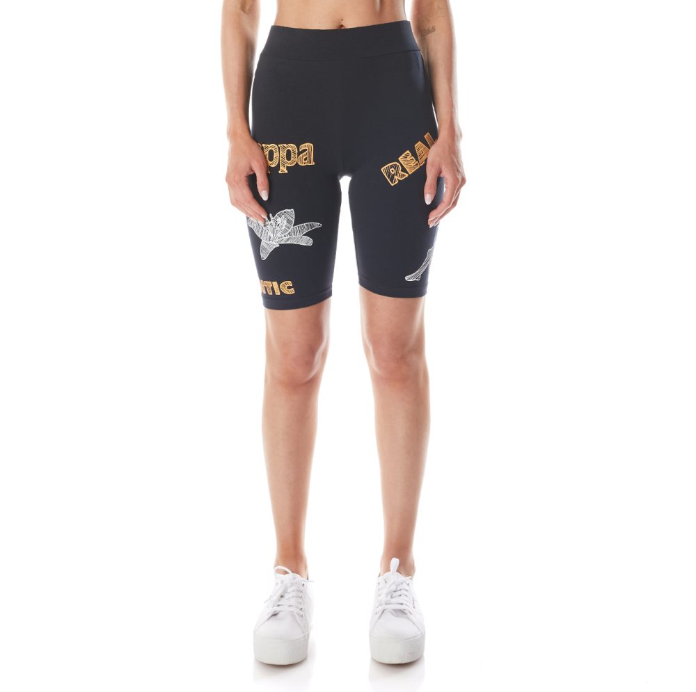 Kappa Authentic Graphik Teresa Shorts Black Light Orange | YJ4076193