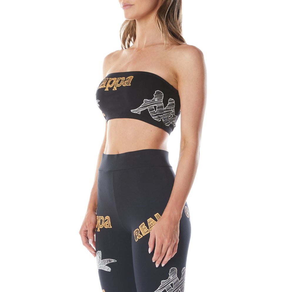 Kappa Authentic Graphik Tessa Bandeau Black Light Orange | QD2936054