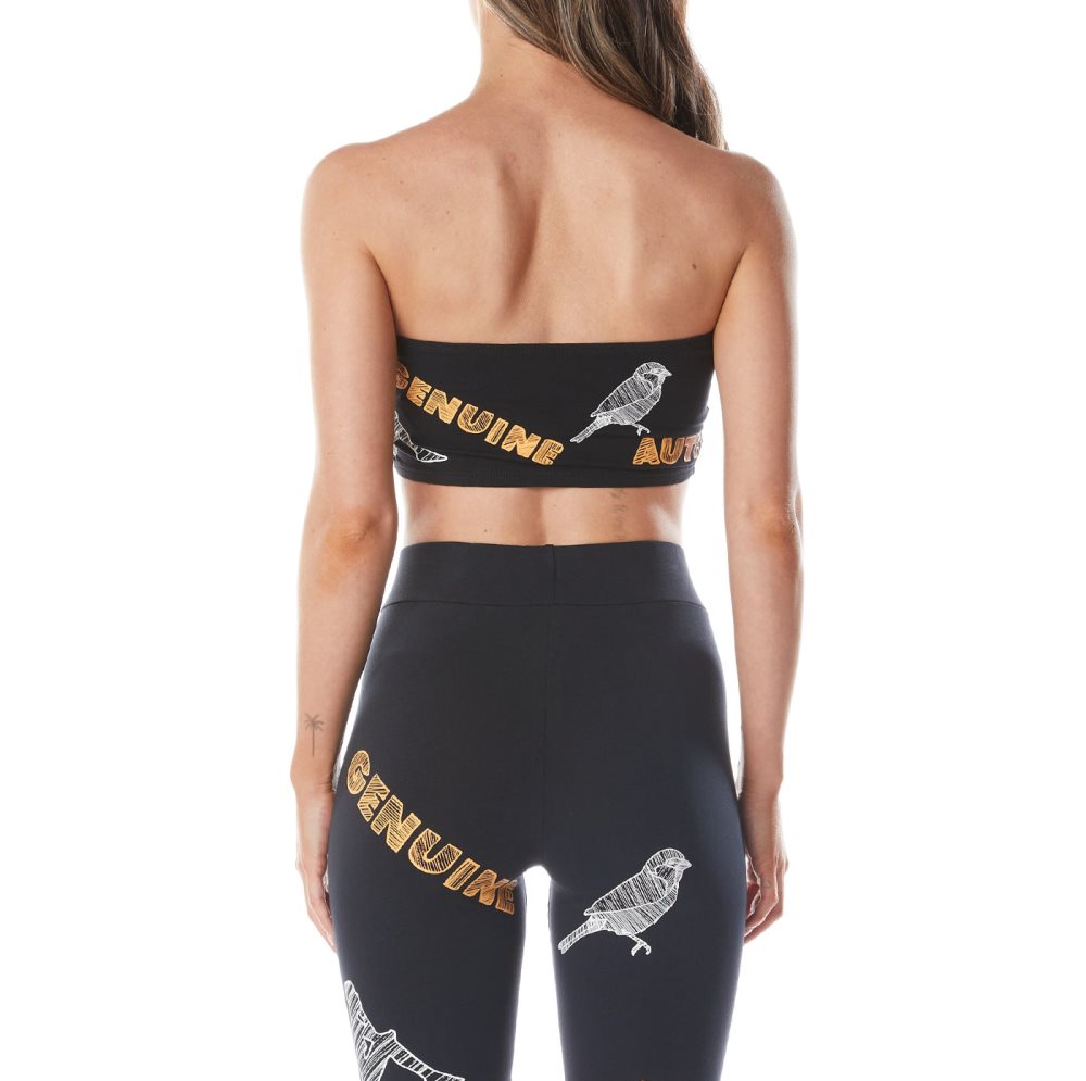 Kappa Authentic Graphik Tessa Bandeau Black Light Orange | QD2936054