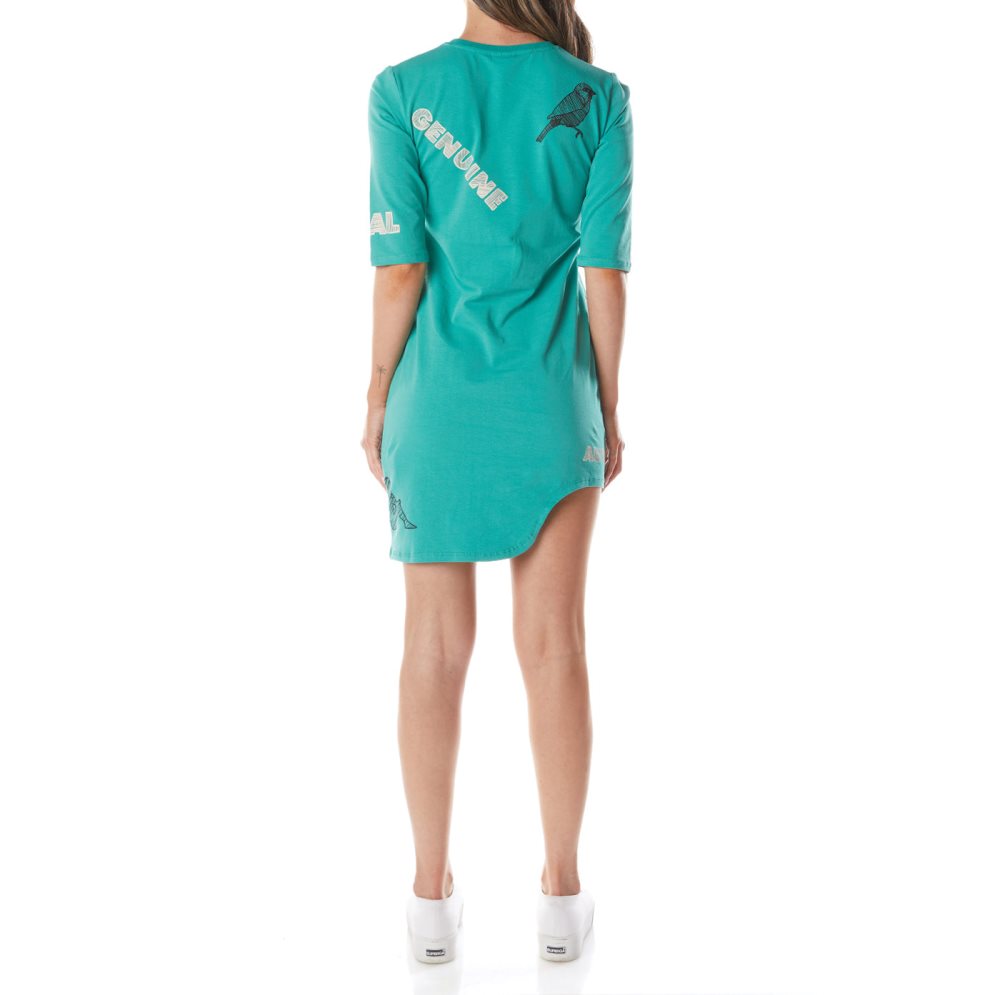 Kappa Authentic Graphik Tez Dress Turquoise | TD9827310