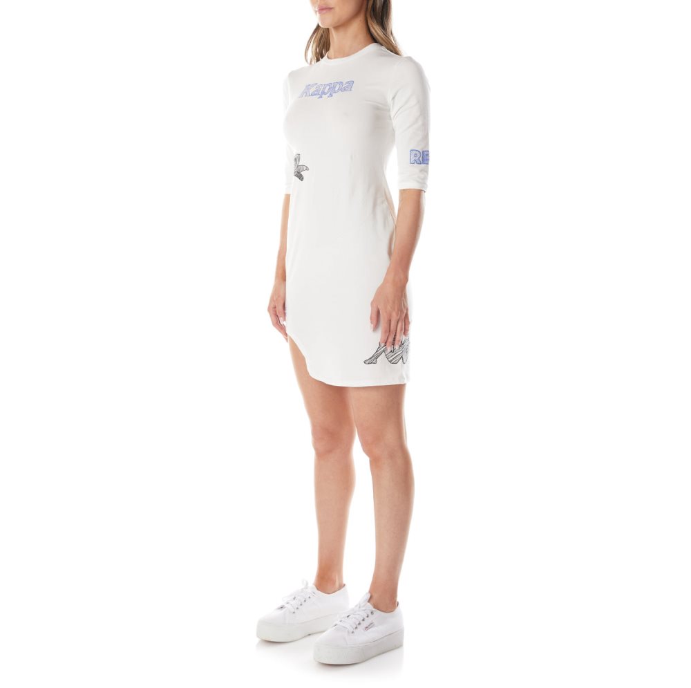 Kappa Authentic Graphik Tez Dress White | UH5786421