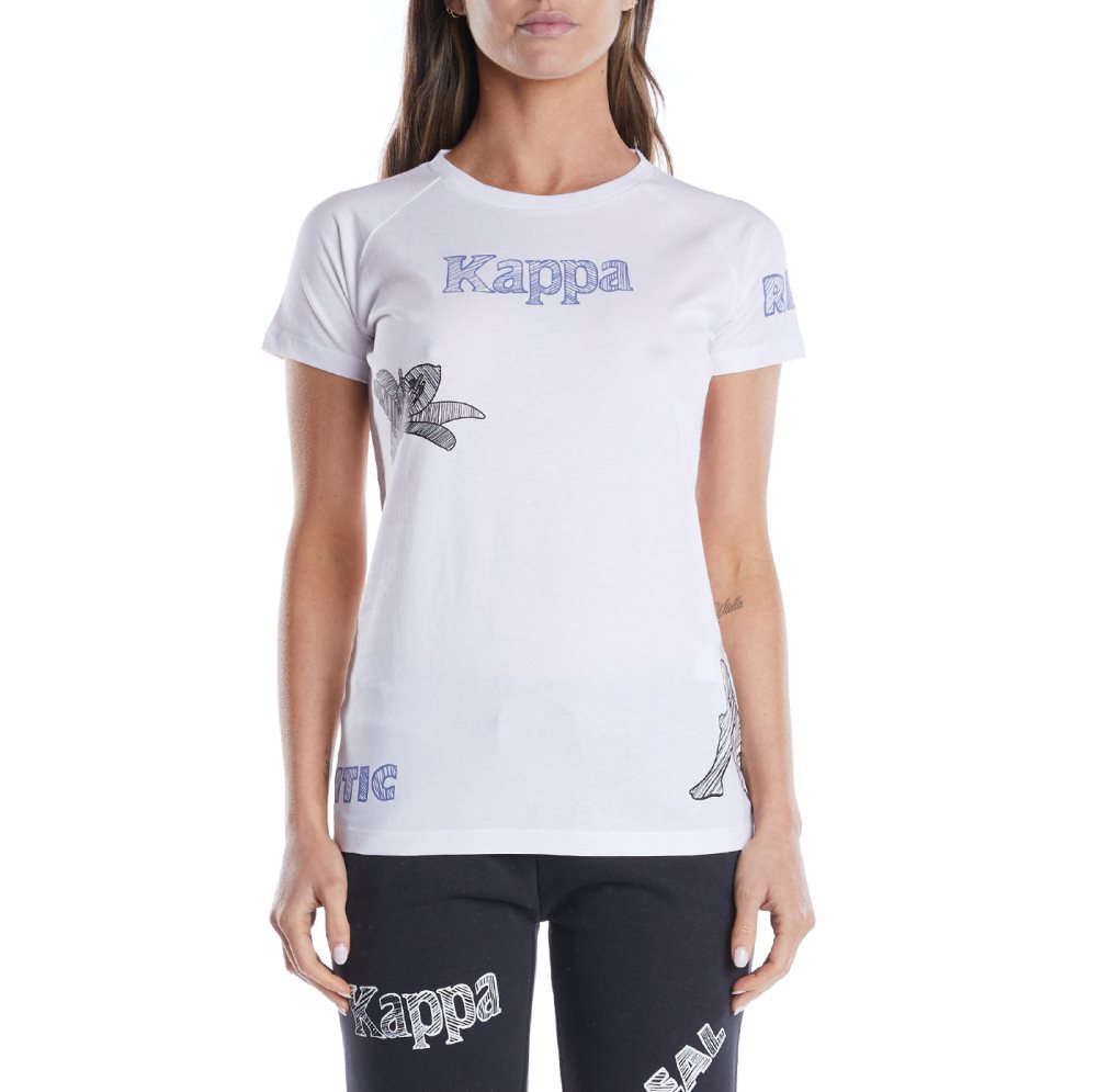 Kappa Authentic Graphik Tibi T Shirts White | MA8602354