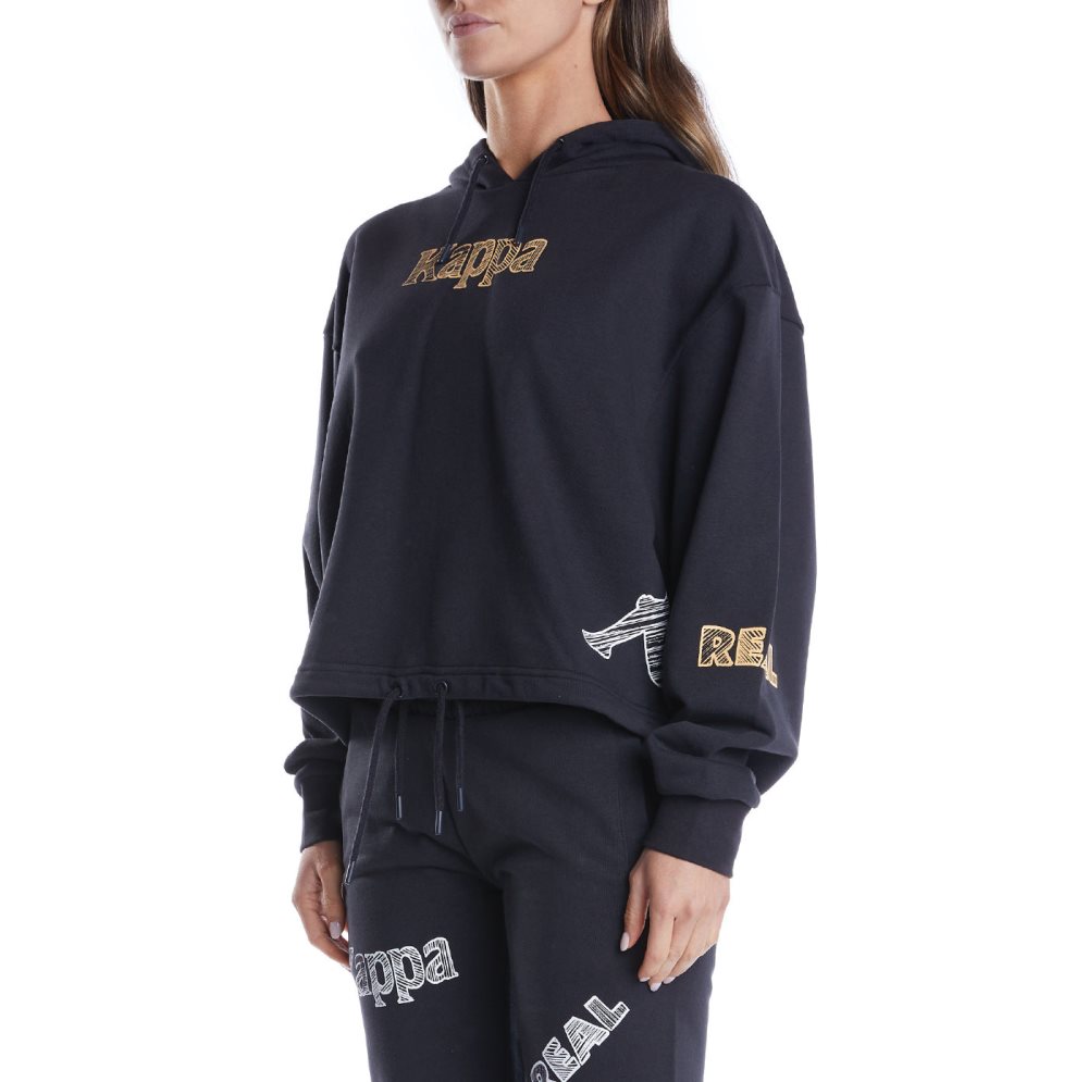 Kappa Authentic Graphik Tricia Hoodie Black Light Orange | WE1062987