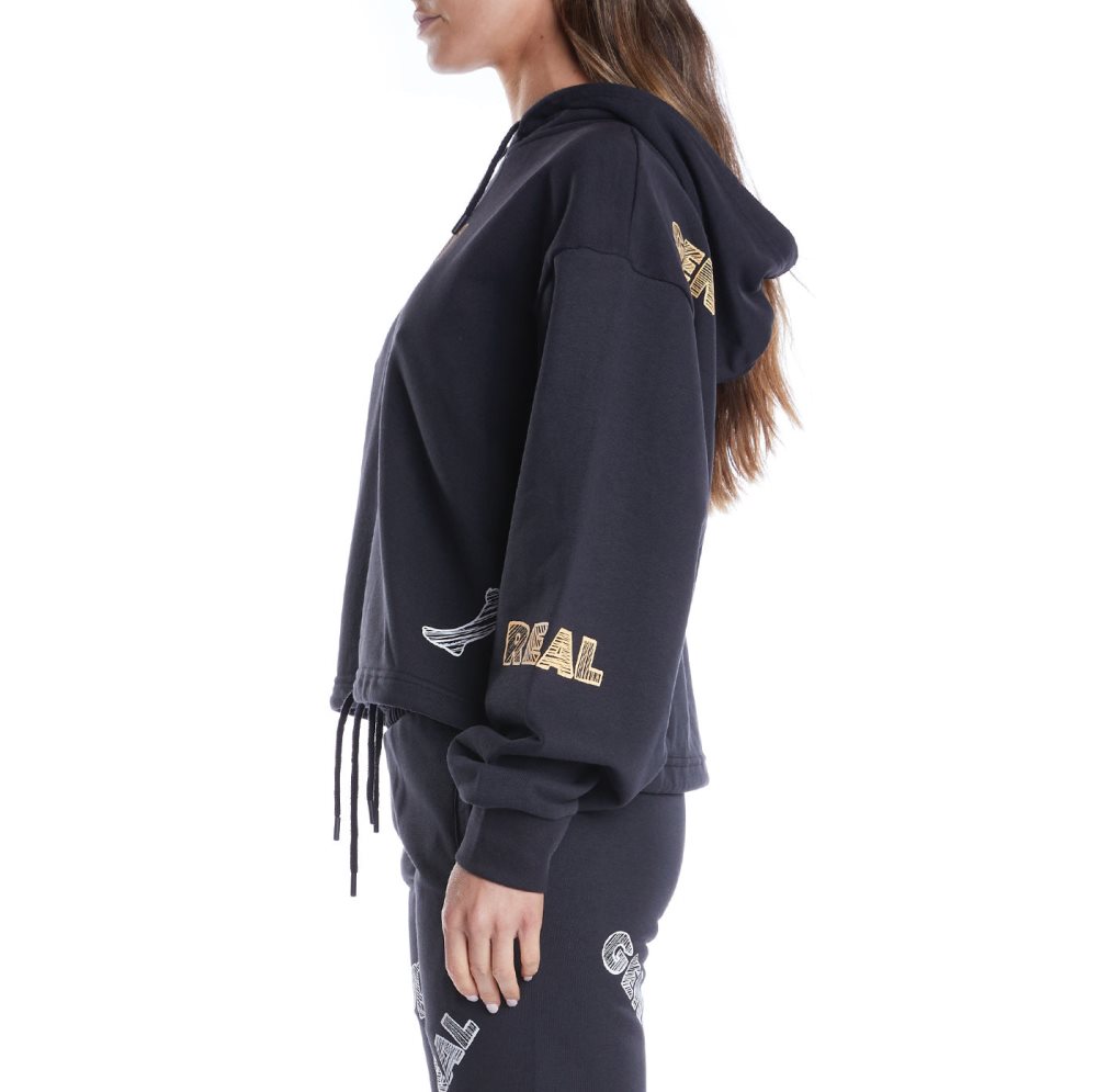 Kappa Authentic Graphik Tricia Hoodie Black Light Orange | WE1062987