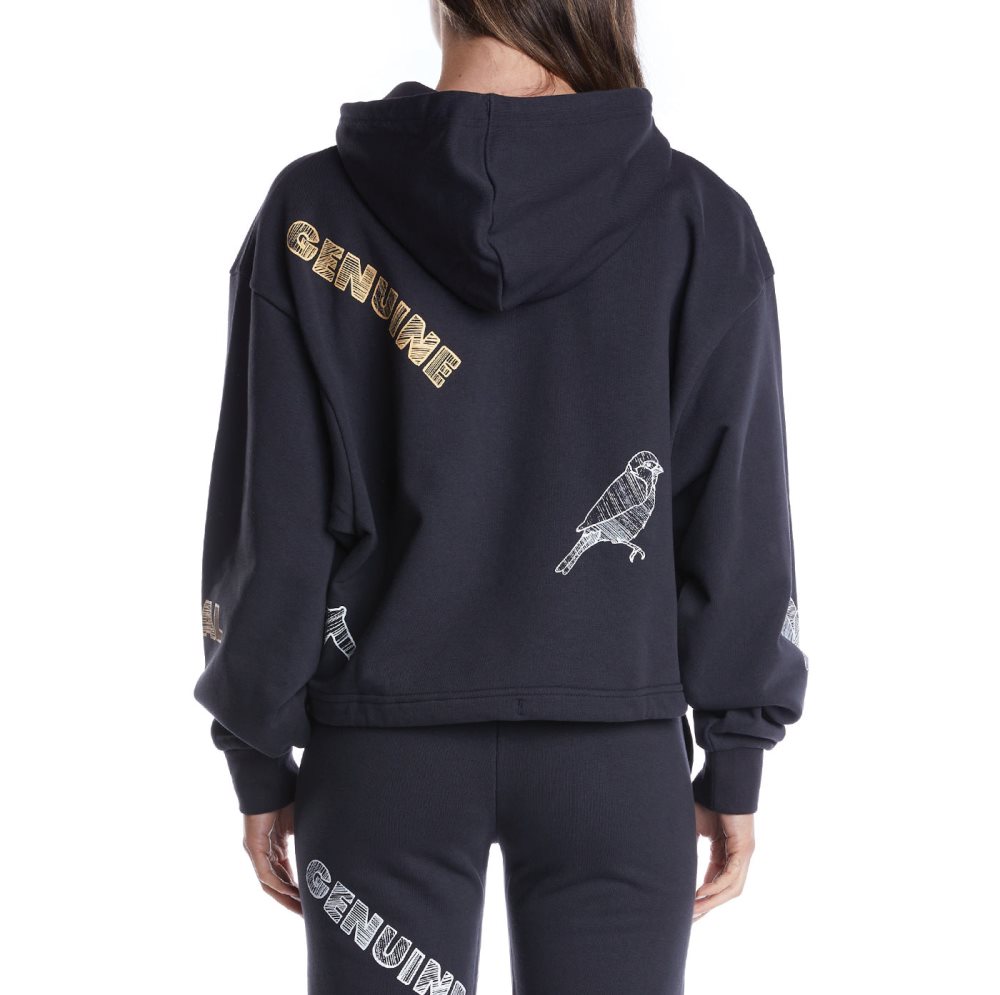 Kappa Authentic Graphik Tricia Hoodie Black Light Orange | WE1062987