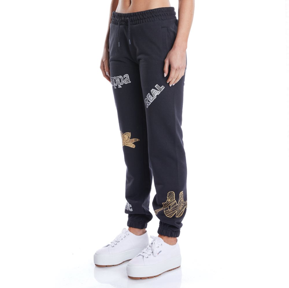 Kappa Authentic Graphik Tyssa Sweatpants Black Light Orange | BH5927348