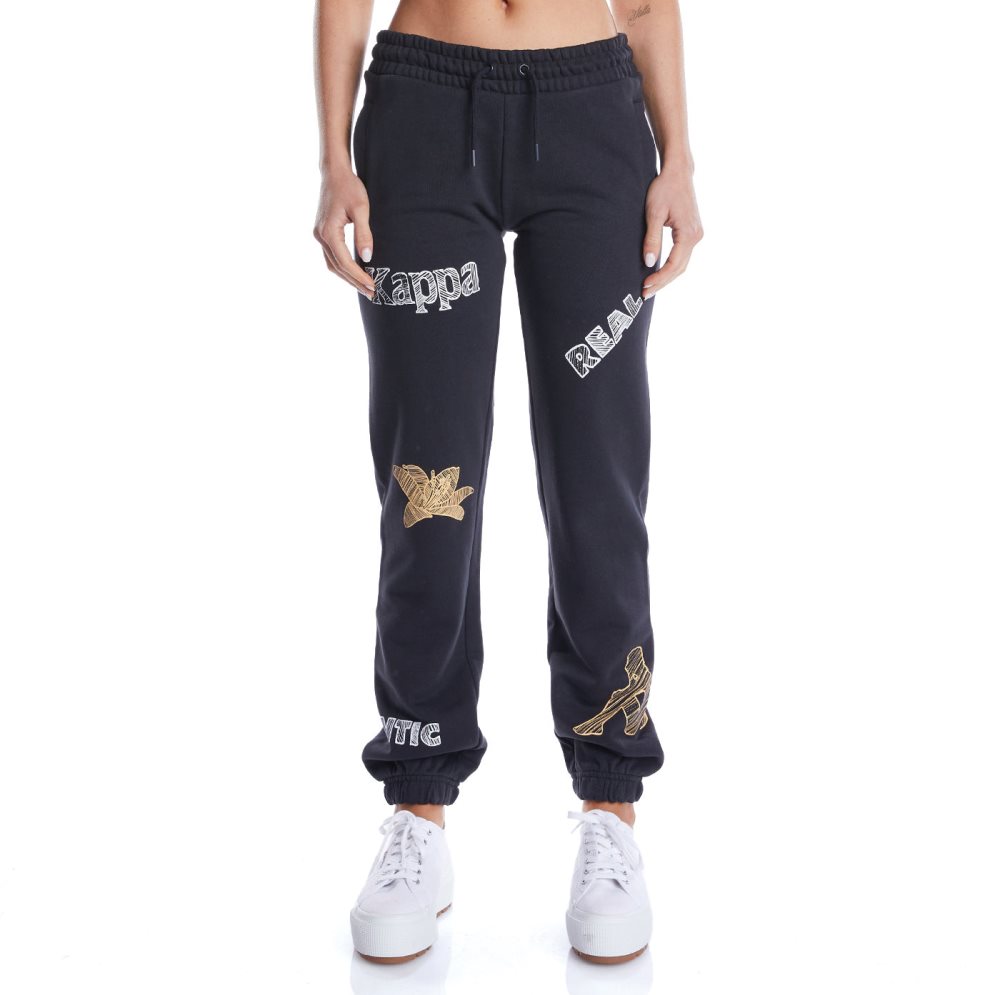 Kappa Authentic Graphik Tyssa Sweatpants Black Light Orange | BH5927348