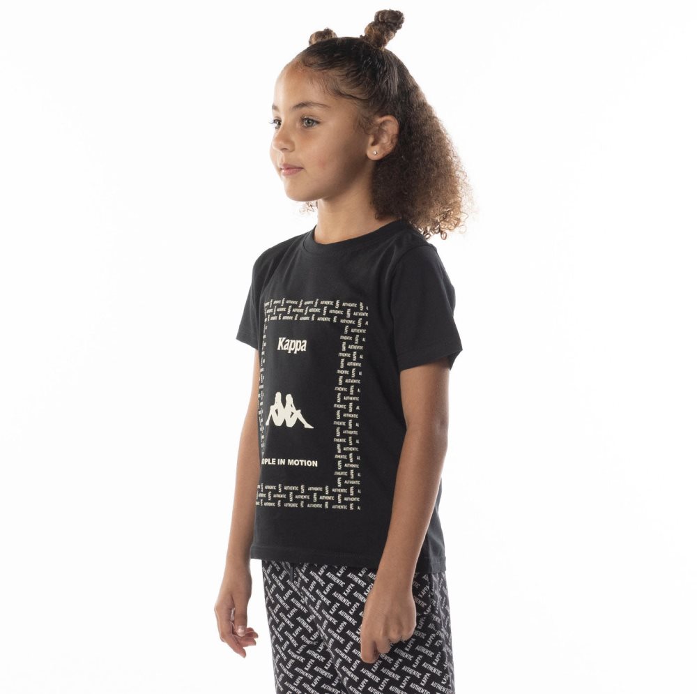 Kappa Authentic Graphy T Shirts Black Brown | BT0521987