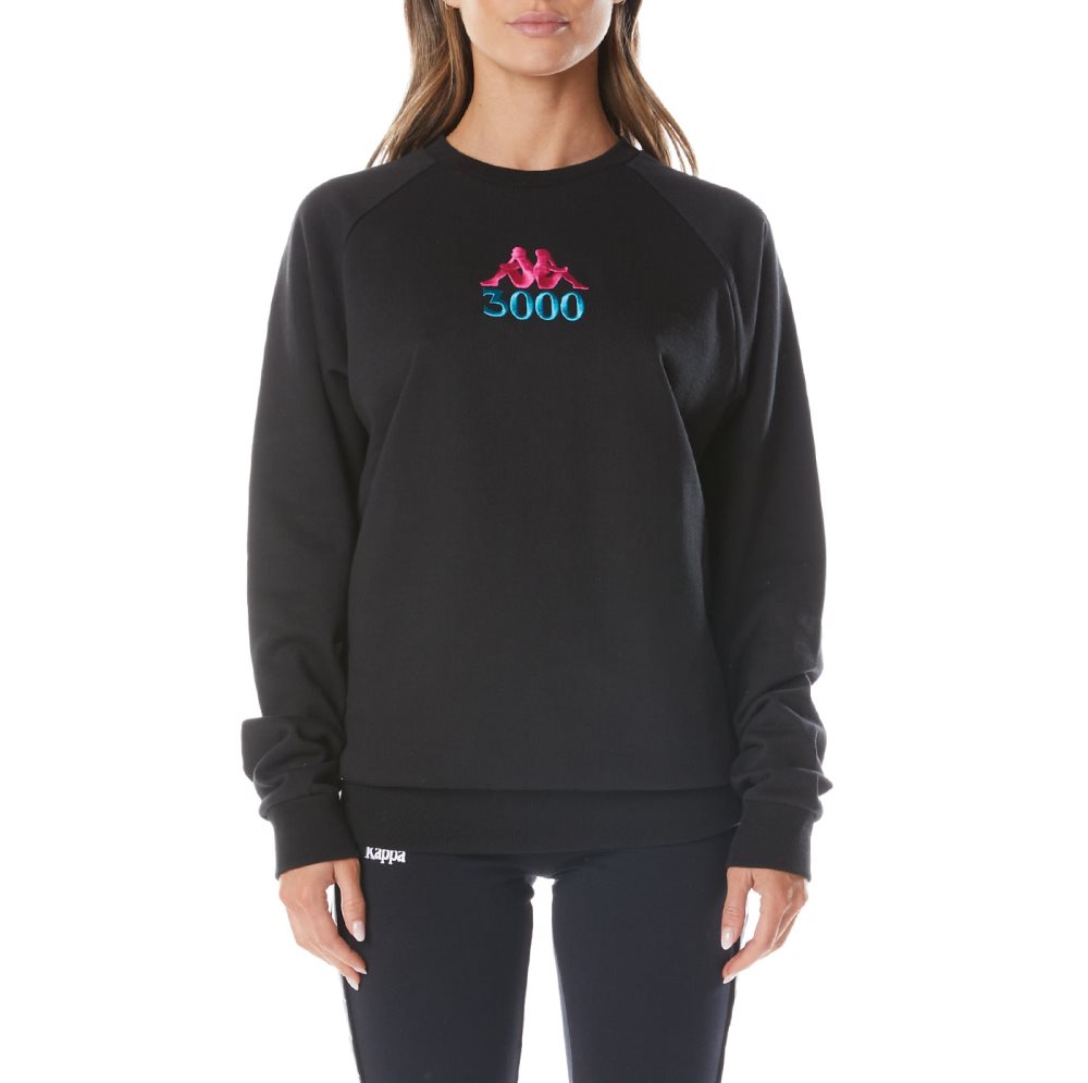 Kappa Authentic Gumball Grisa Crewneck Sweatshirts Black | PW4316927