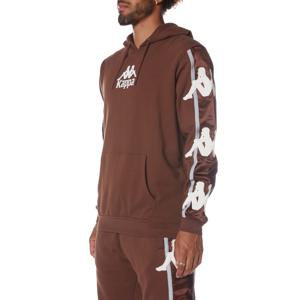 Kappa Authentic Hall Hoodie Brown White | DV3258967