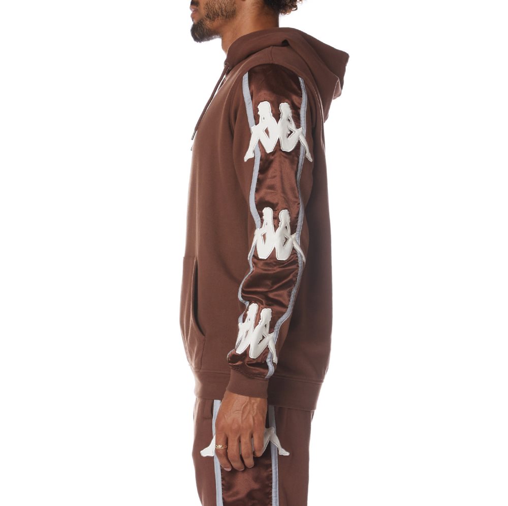 Kappa Authentic Hall Hoodie Brown White | DV3258967