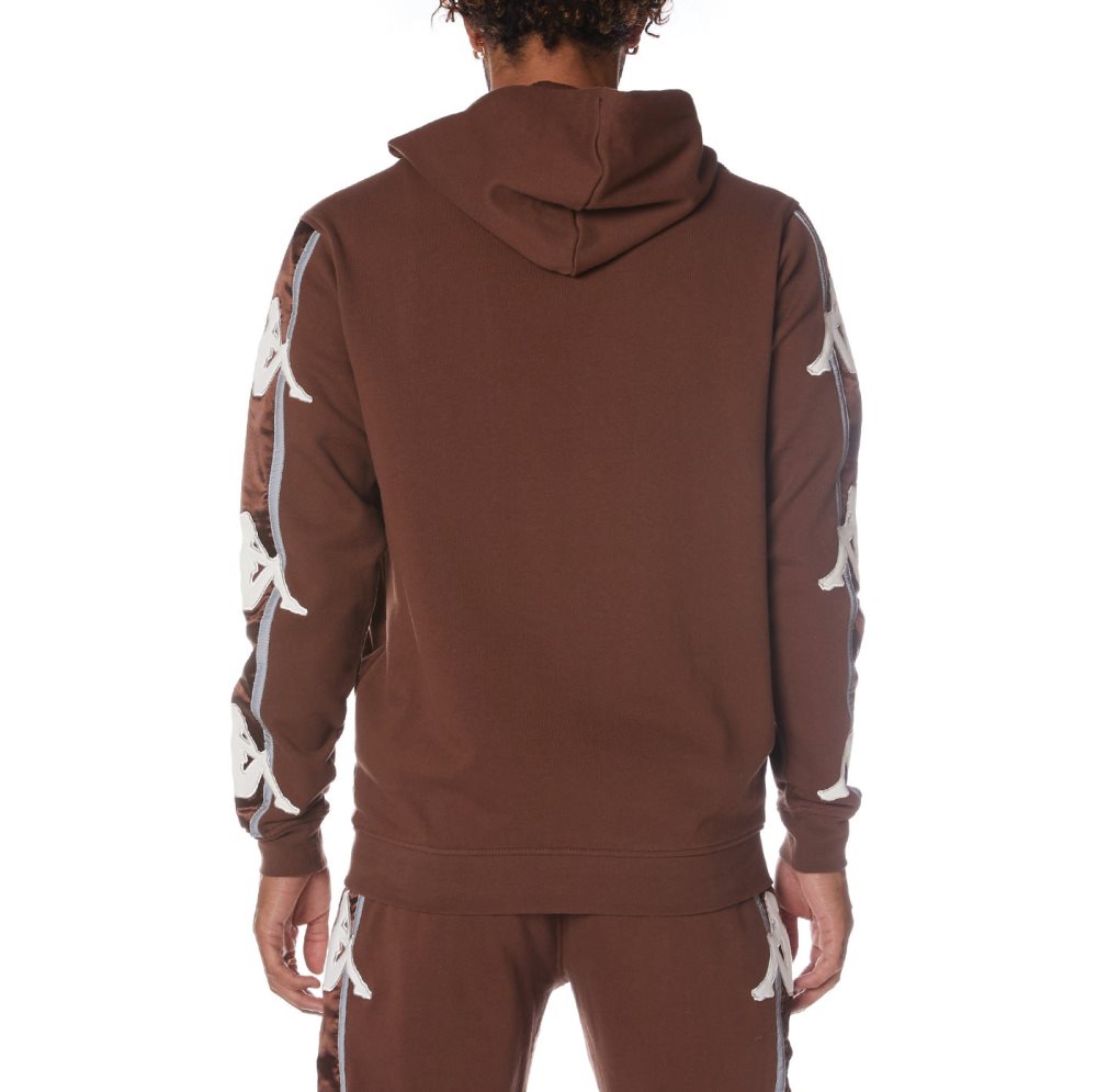 Kappa Authentic Hall Hoodie Brown White | DV3258967