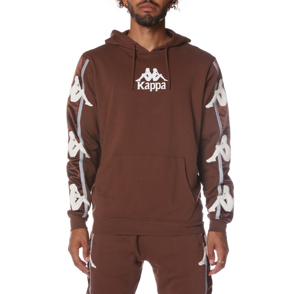 Kappa Authentic Hall Hoodie Brown White | DV3258967