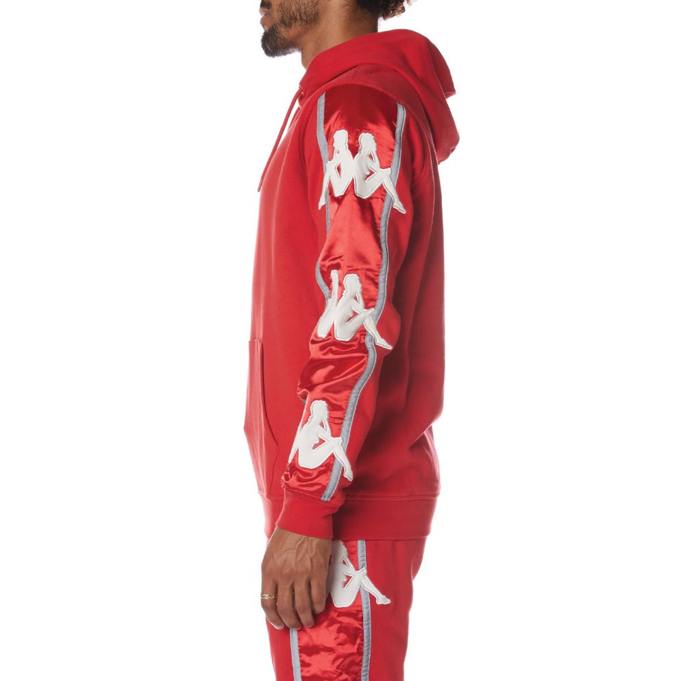 Kappa Authentic Hall Hoodie Red White | LA6927803
