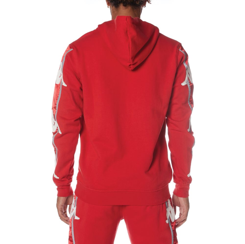 Kappa Authentic Hall Hoodie Red White | LA6927803