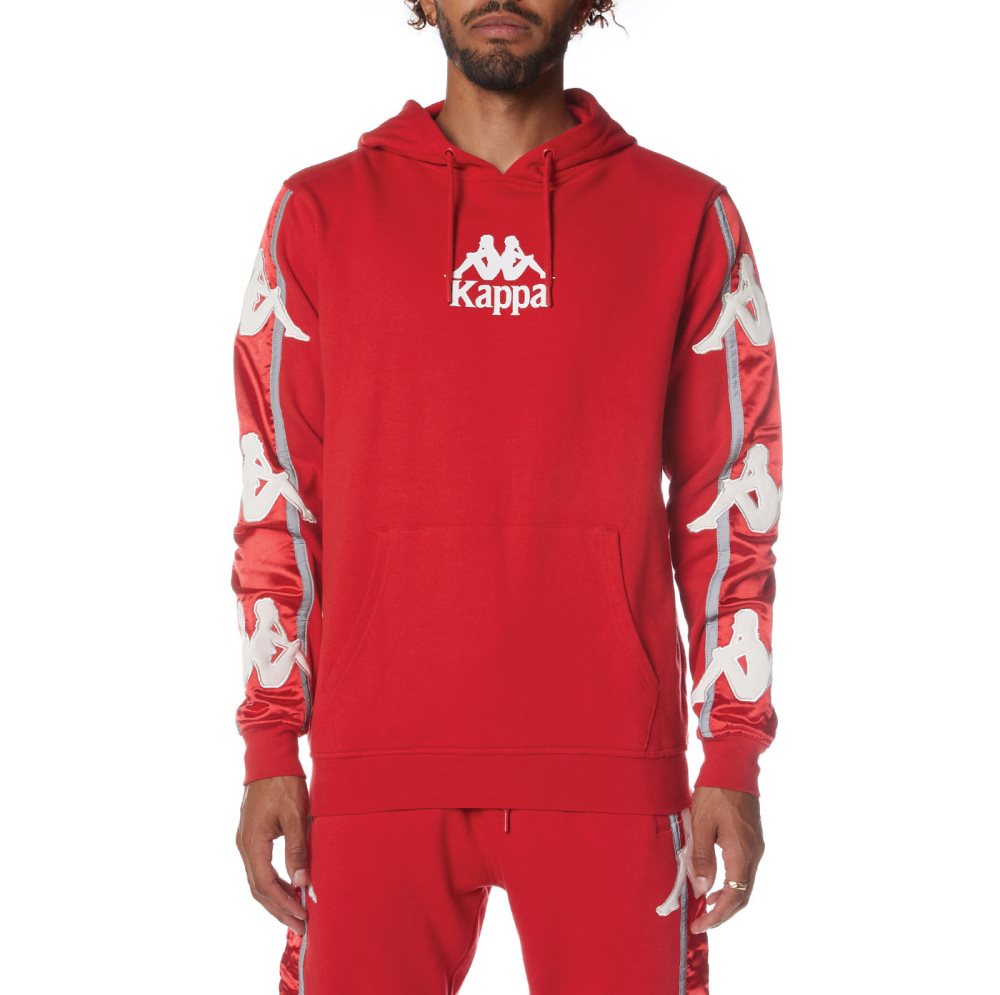 Kappa Authentic Hall Hoodie Red White | LA6927803